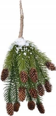 Kaemingk Gałązka z szyszkami świąteczna na sznurku 37cm