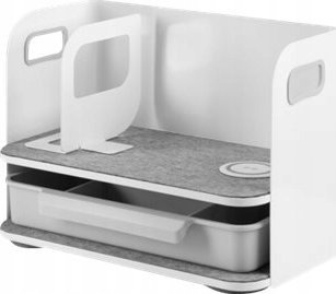 Digitus DIGITUS Organizer na biurko z ładowarką Qi filc biało szary