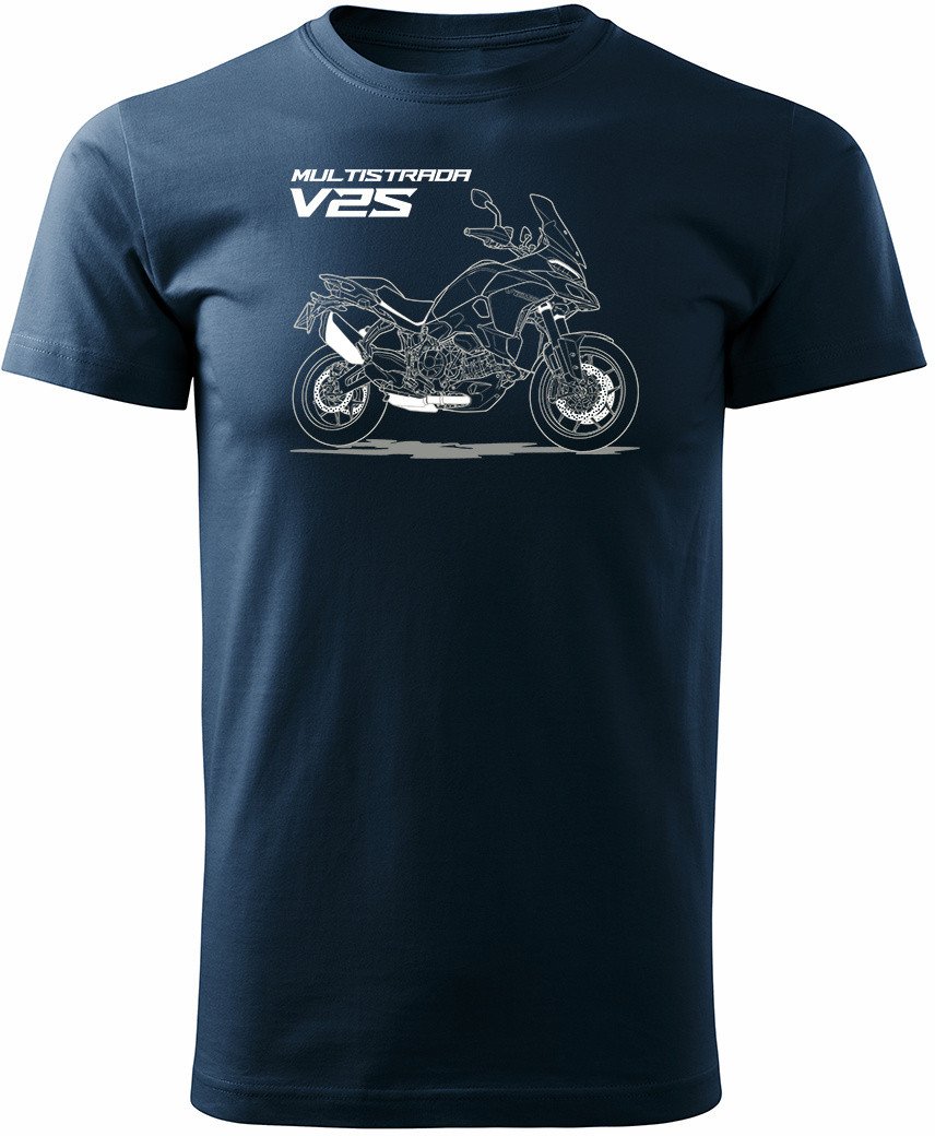 Koszulka na motor motocyklowa Ducati Multistrada V2S męska granatowa REGULAR M