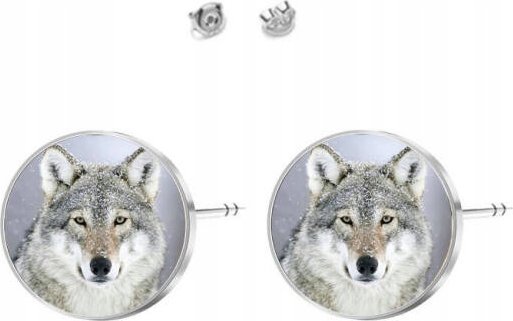 Radziszewska Jewellery Kolczyki Srebrne z Wilkiem Foto Biżuteria Zdjęcie Prezent 925 DEDYKACJA