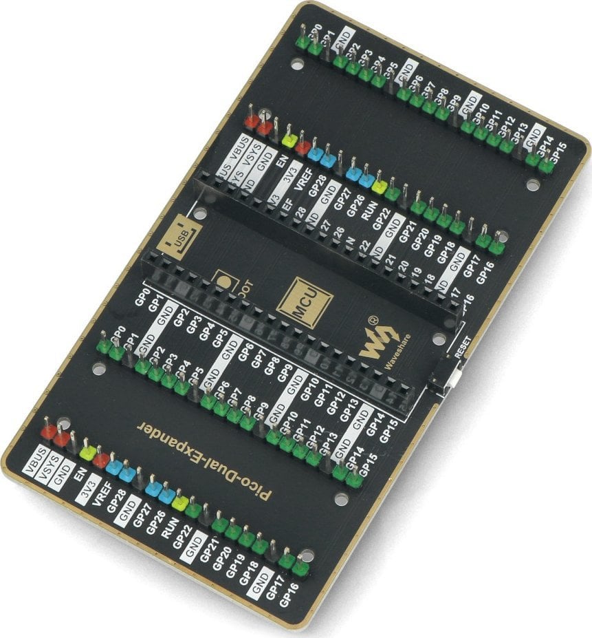 Waveshare Pico Dual Expander - podwójny ekspander wyprowadzeń 2 x 20 GPIO - do Raspberry Pi Pico - Waveshare 19343}