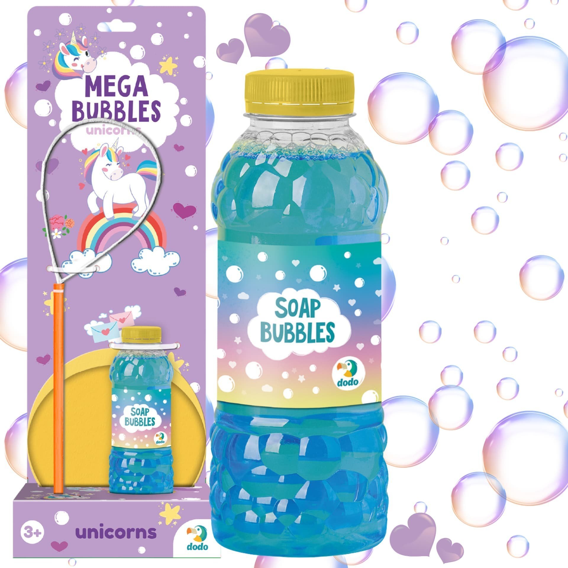 Dodo Mega Zestaw Do Tworzenia Baniek Mydlanych Jednorożec Duże Bańki Płyn 450 ml