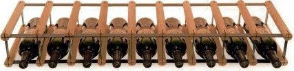 Wamar-Sosenka Regał na wino Stojak na 9 Butelek Szklanych/ PET RW-8/ 9x1 Brązowy Metal + Drewno RW-8-9x1-9_O_BR