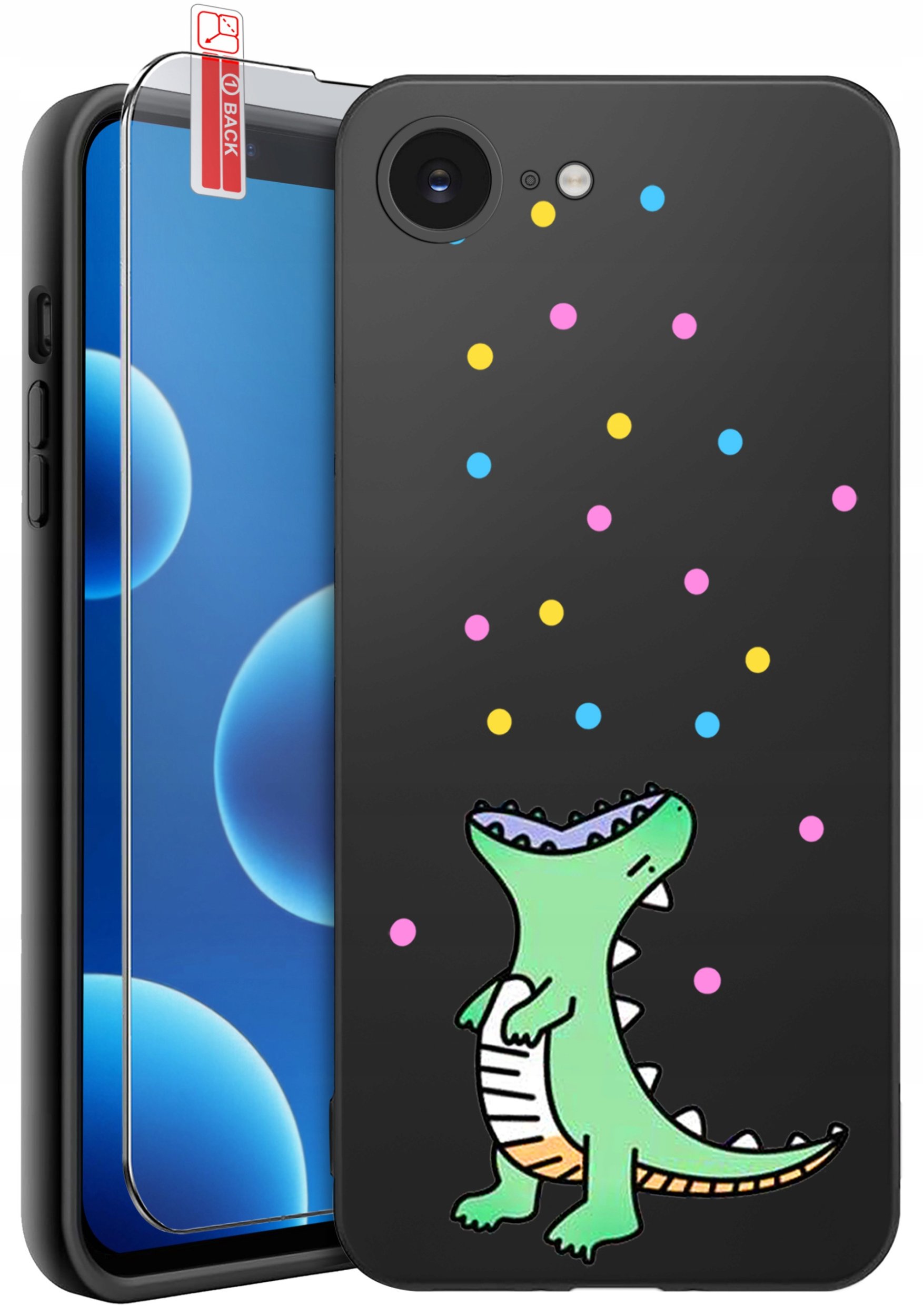 ETUI do iPhone 16e | WZORY | SILIKONOWE MATT CASE + SZKŁO 9H