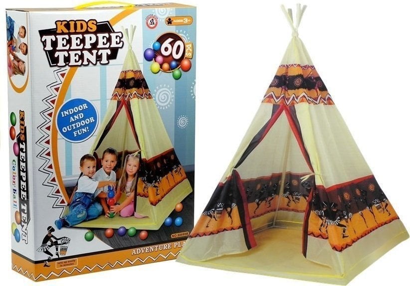 LeanToys Namiot Tipi Indiański Dom Zabaw + 60 Piłek 155 cm