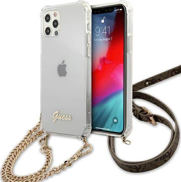 Guess Guess GUHCP12LKC4GSGO iPhone 12 Pro Max 6,7" Transparent hardcase 4G Gold Chain