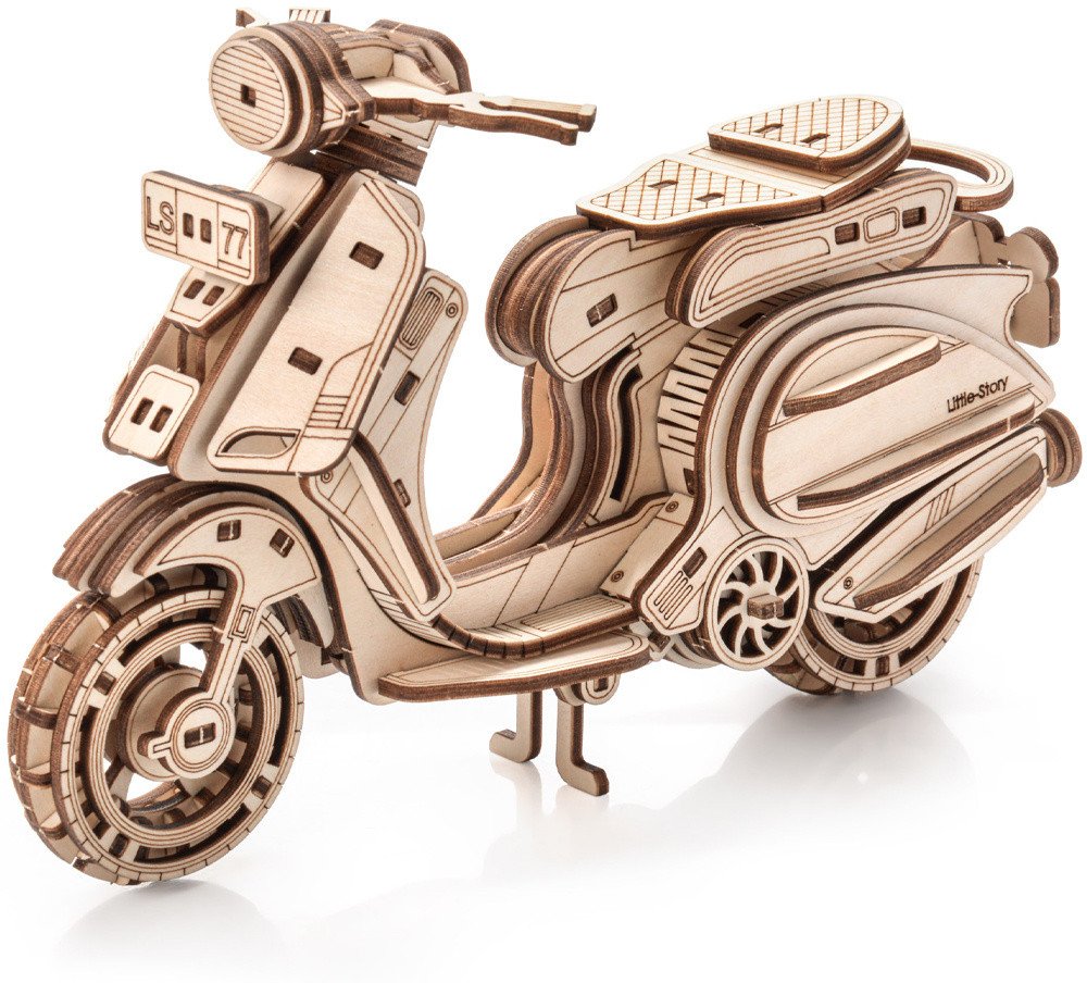 Little Story Drewniane Puzzle Model 3D - Skuter Sting