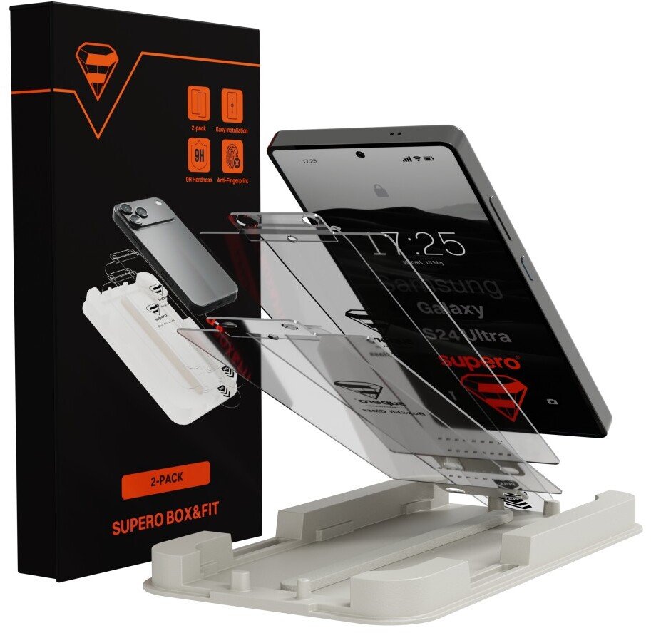 SUPERO Szkło hartowane Box&Fit do Samsung Galaxy S24 Ultra, 2 szt. + aplikator