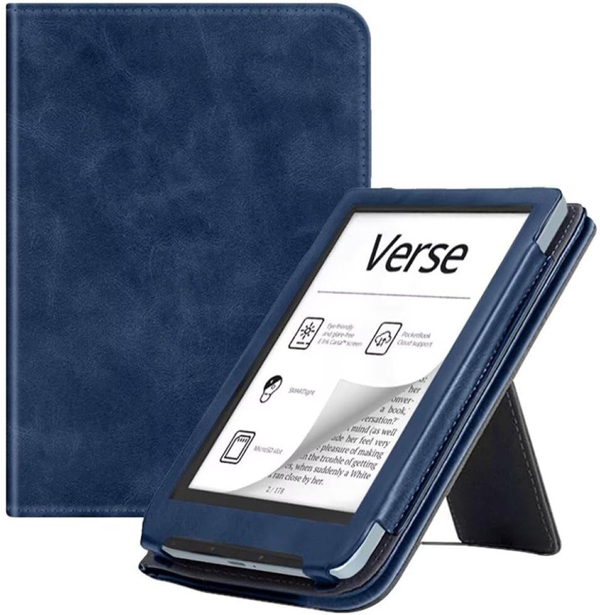 Etui Bookcase Stand do Pocketbook Verse / Verse Pro / Empik Gobook 2.0 Niebieskie