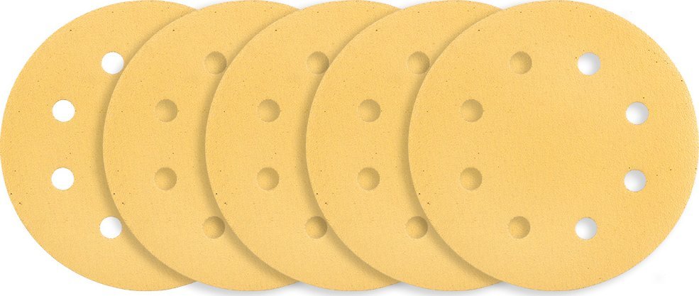 Graphite Papier ścierny na rzep 180 mm, K120, 5 szt., z 8 otworami do szlifierki 59G263