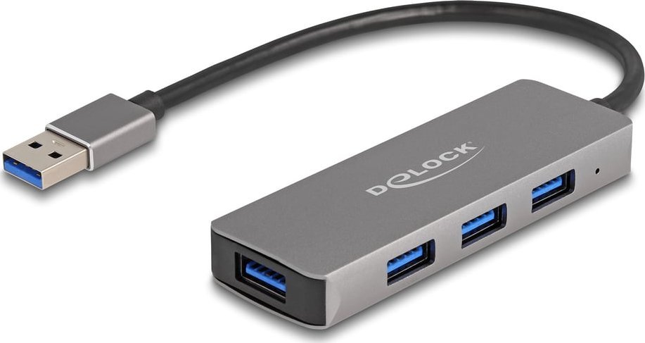 HUB USB Delock DeLOCK 63171 huby i koncentratory USB 3.2 Gen 1 (3.1 Gen 1) Type-A 5000 Mbit/s Szary