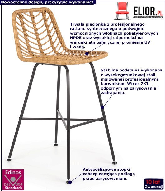 Elior Hoker rattanowy Malibo