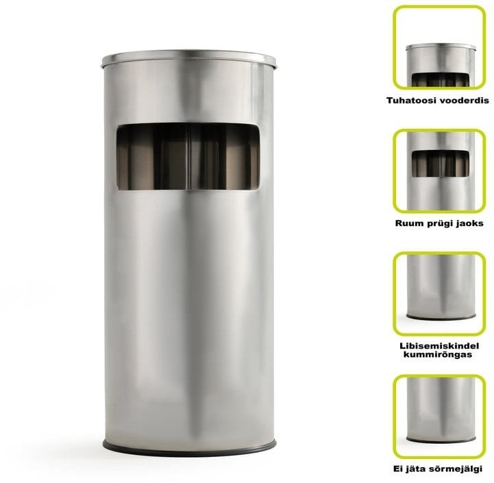 ROUND TRASH BIN WITH ASHTRAY T-Y0617S