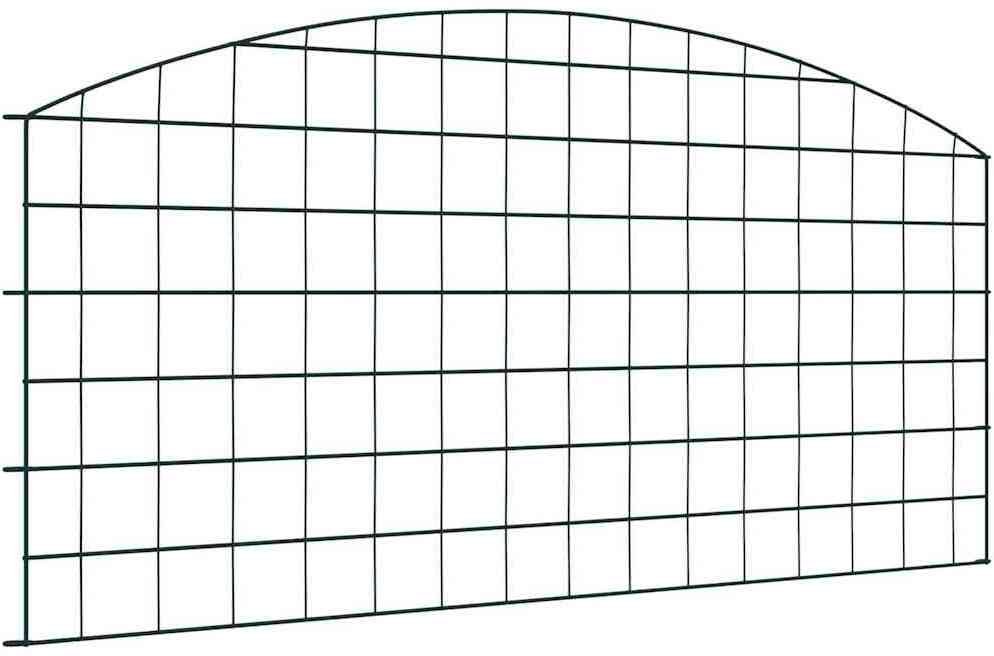 vidaXL Zestaw ogrodzenia stawu zielony 5 pcs 100 x 50 cm Stal