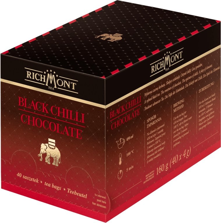 Richmont Czarna herbata Black Chilli Chocolate 40 saszetek