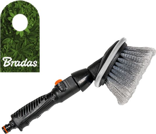 Bradas Szczotka do mycia samochodu okrągła z przyłączem do wody i włącznikiem BRADAS 8894