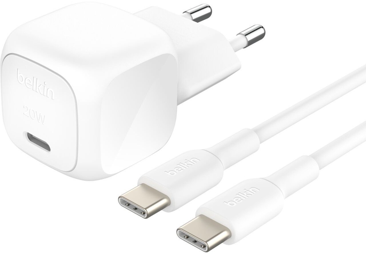 Kabel USB Belkin USB-C - USB-C 1 m Biały (WCA009KQ1MWH-B6)