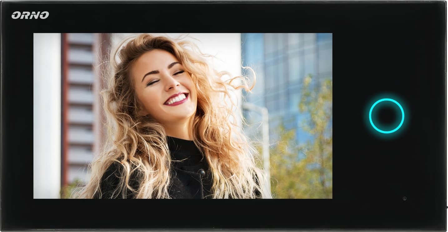 Orno Wideo monitor bezsłuchawkowy, kolorowy, LCD 7", dotykowy, WI-FI, do zestawu APPOS, otwieranie bramy, czarny
