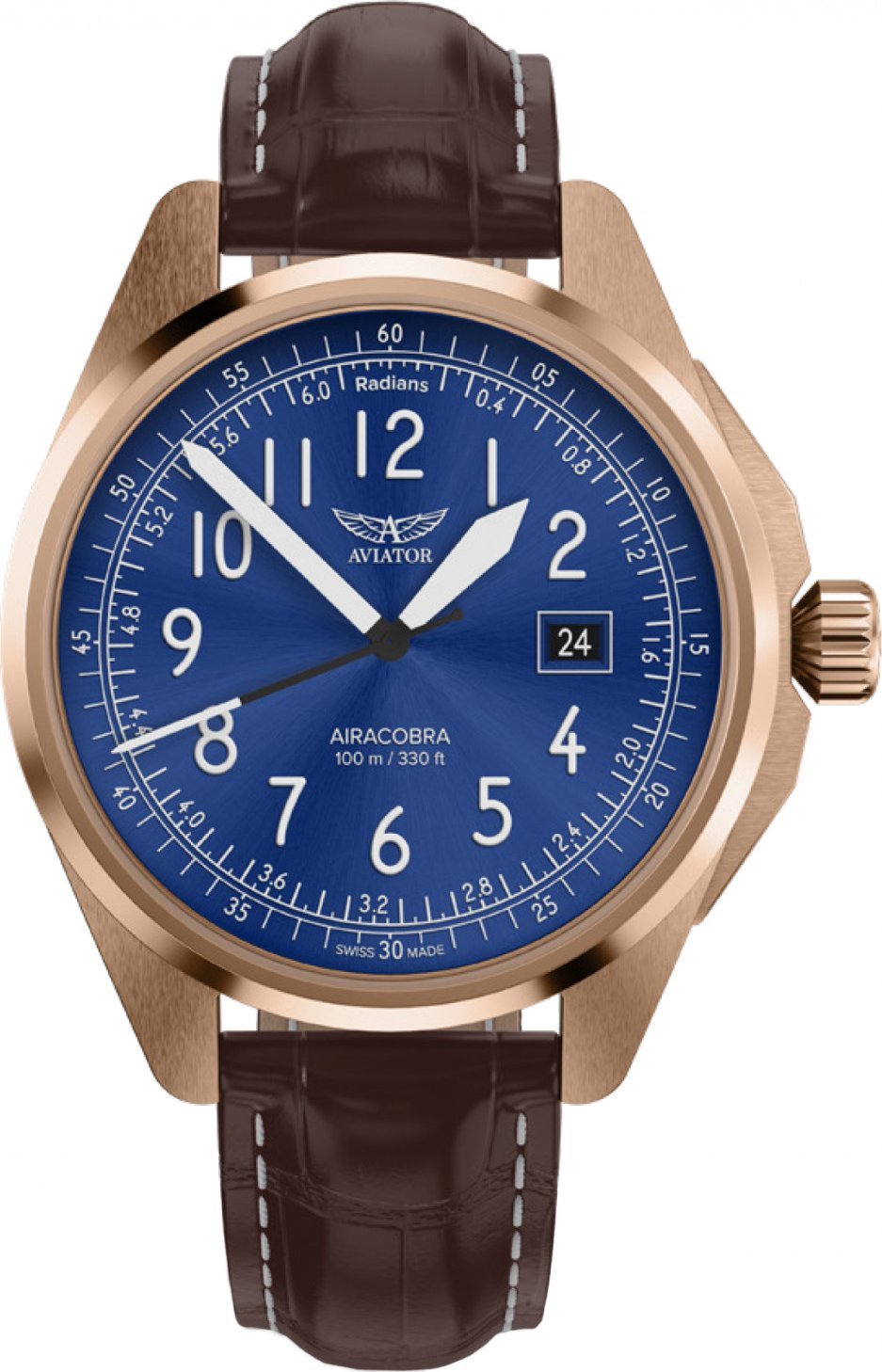 Zegarek Aviator Zegarek męski Aviator V.1.38.2.325.4 brązowy