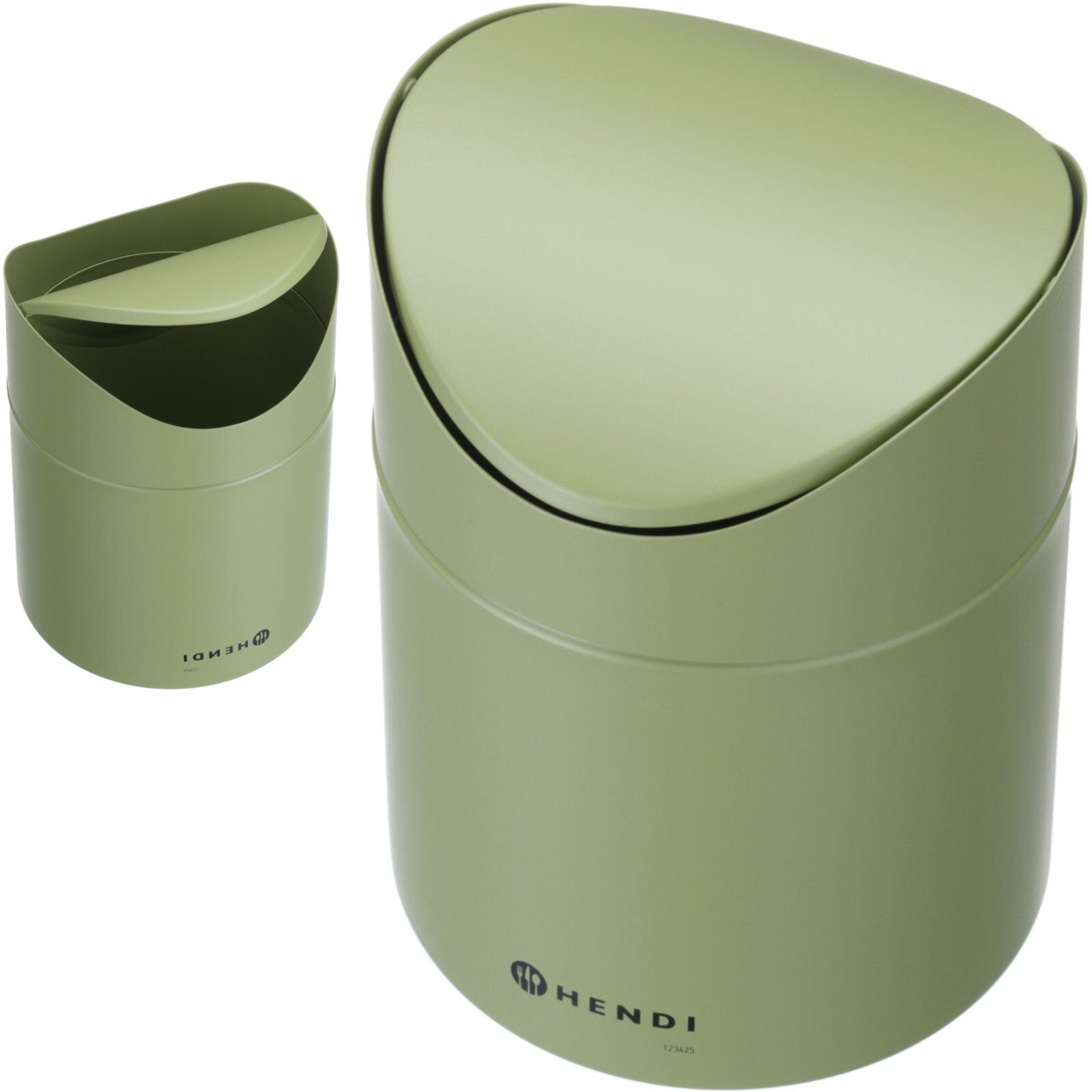 Kosz na śmieci Hendi Śmietniczka kosz stołowy z uchylną pokrywą 1.2 l - zielony