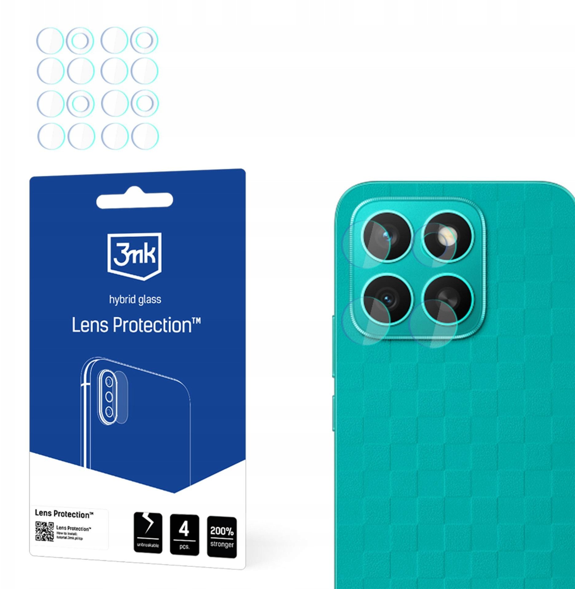 Ochrona na obiektyw aparatu 3MK Lens Protect do Honor X8c 4szt