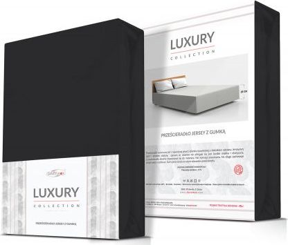 Darymex Prześcieradło jersey elastan z gumką BLACK/CZARNY/140x200x30