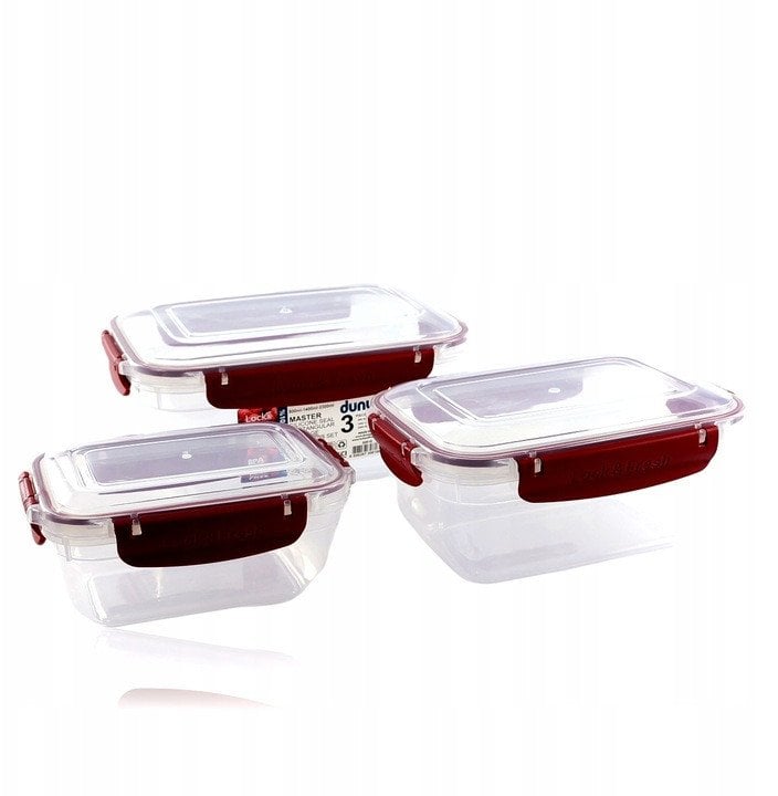 Kpl. Pojemników prostokątnych MASTER 3 cz. 550,1000,1800 ml