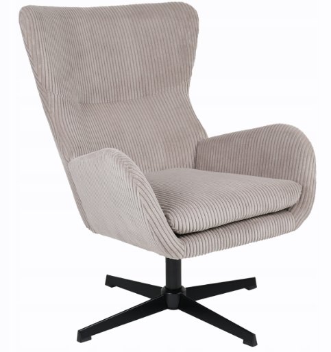 Mebel Elite Fotel relaksacyjny Martin taupe sztruks rotacyjny komfortowy do salonu