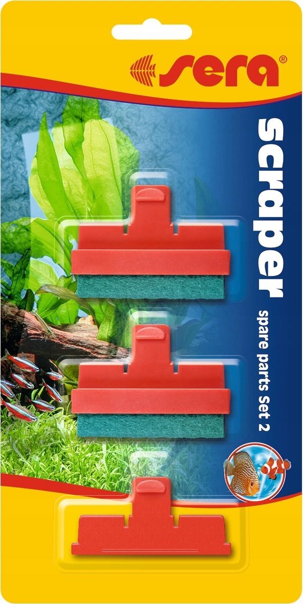 Sera Wymienne ostrza do skrobaków scraper, zestaw 2 -1x ostrze (akryl), 2xgąbka