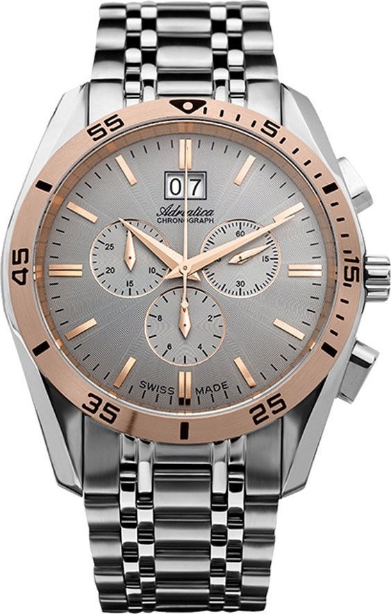 Zegarek Adriatica Zegarek Męski Adriatica na bransolecie A8202.R117CH - Chronograf Swiss Made
