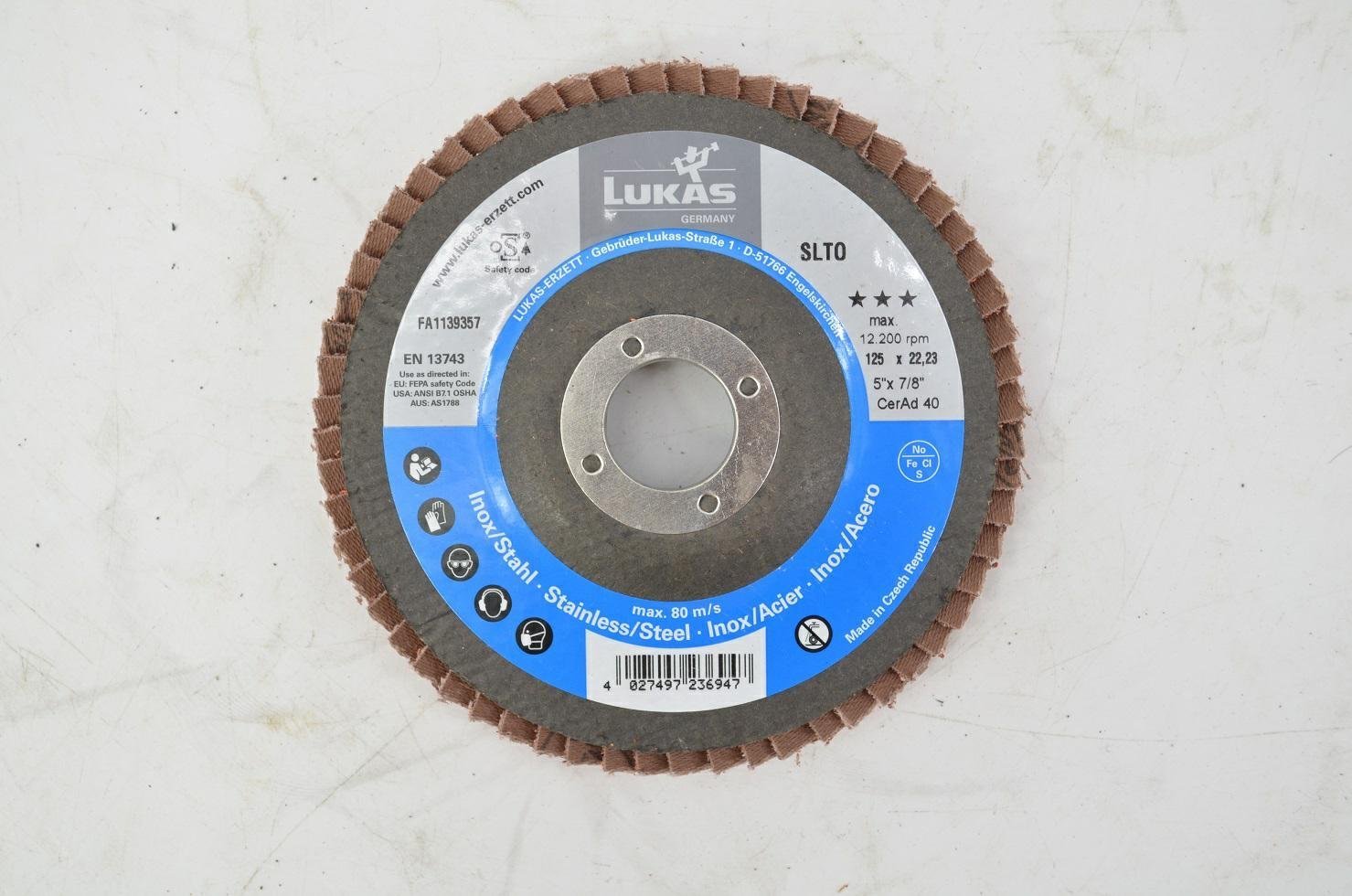 Lukas Erzett LUKAS ŚCIERNICA LISTKOWA 125mm P 40 SLTR CERAMICZNA