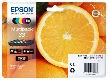 Tusz Epson Oryginalny zestaw tuszy 33 Multipack, CMYK (C13T33374011)