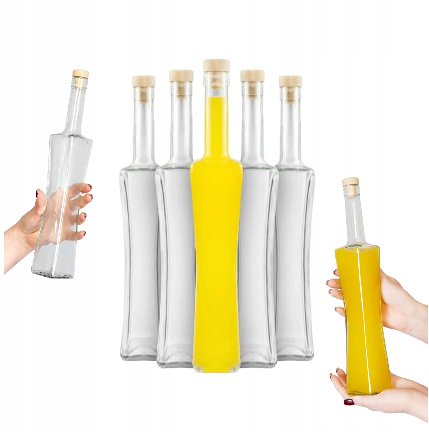 Bimberek 50X BUTELKI SZKLANE QUADRA MAGNUM 500 ml + korek do nalewek bimber wino