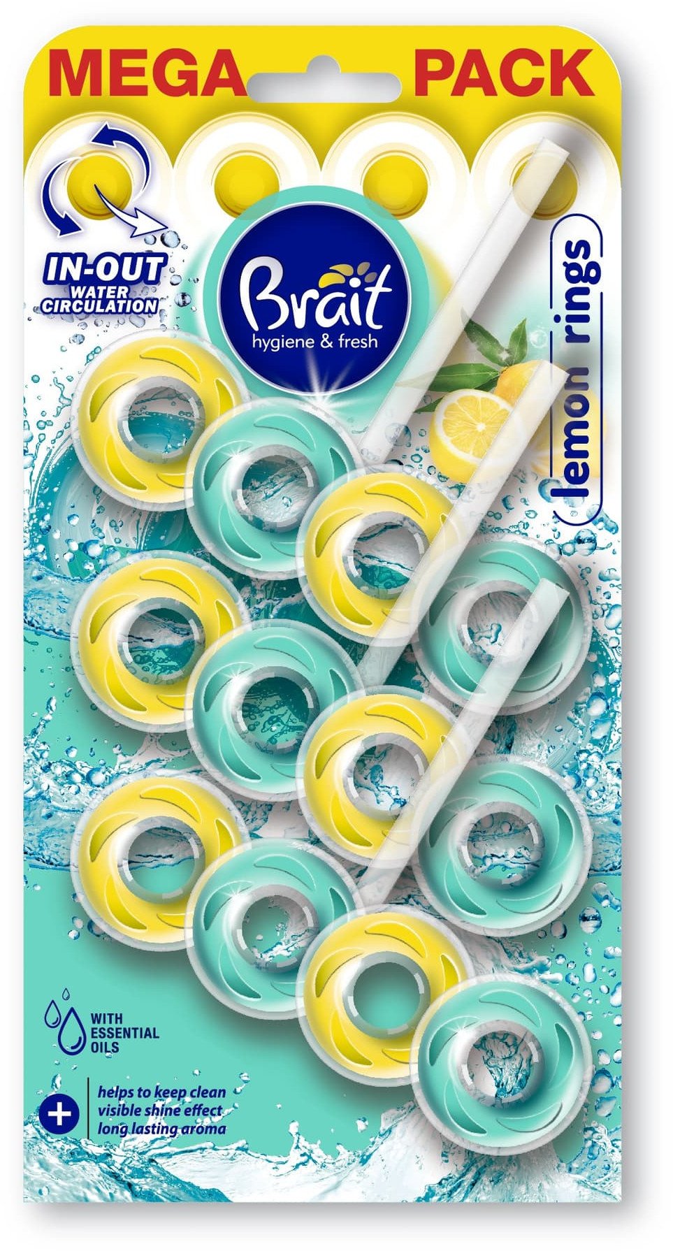 BRAIT Kostka do wc 2-faz Rings Lemon 3 x 40g