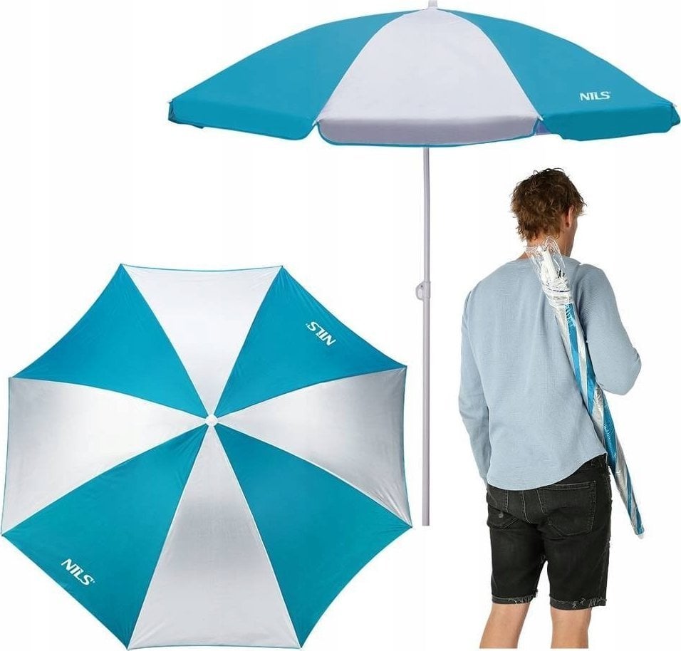 Nils Extreme NC7813 TURKUSOWY PARASOL PLAŻOWY 180 CM NILS