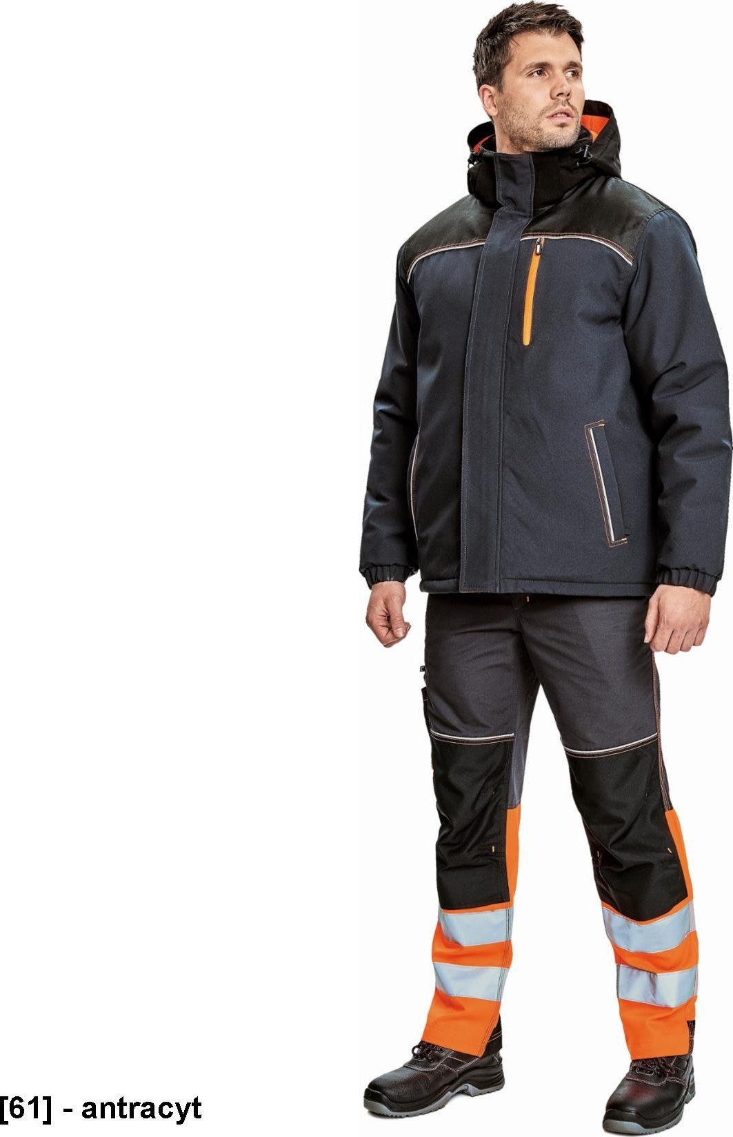 CERVA KNOXFIELD WINTER - męska, dziana, dwustronna kamizelka z odpinanym kapturem - antracyt/żółty XXL