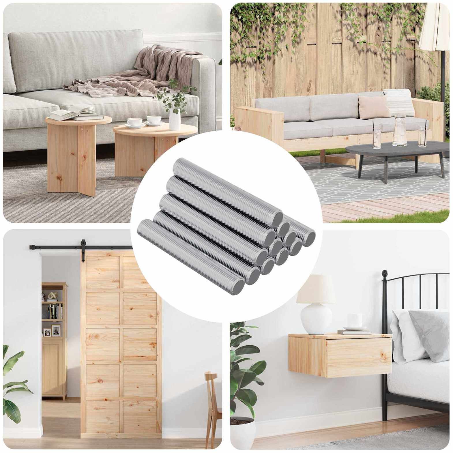 vidaXL Rura gwintowana 1000 pcs srebrny Stal