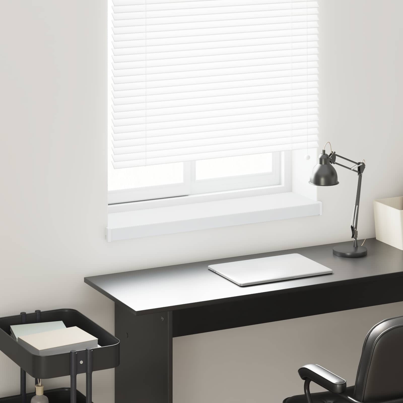 vidaXL Parapet okienny Biały 100 x 25 x 4,5 cm PVC zmieszane z UPVC