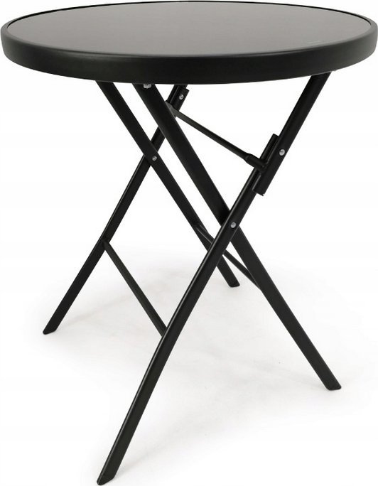 kontrast Stół składany okrągły ogród balkon taras TASOS 60 cm czarny