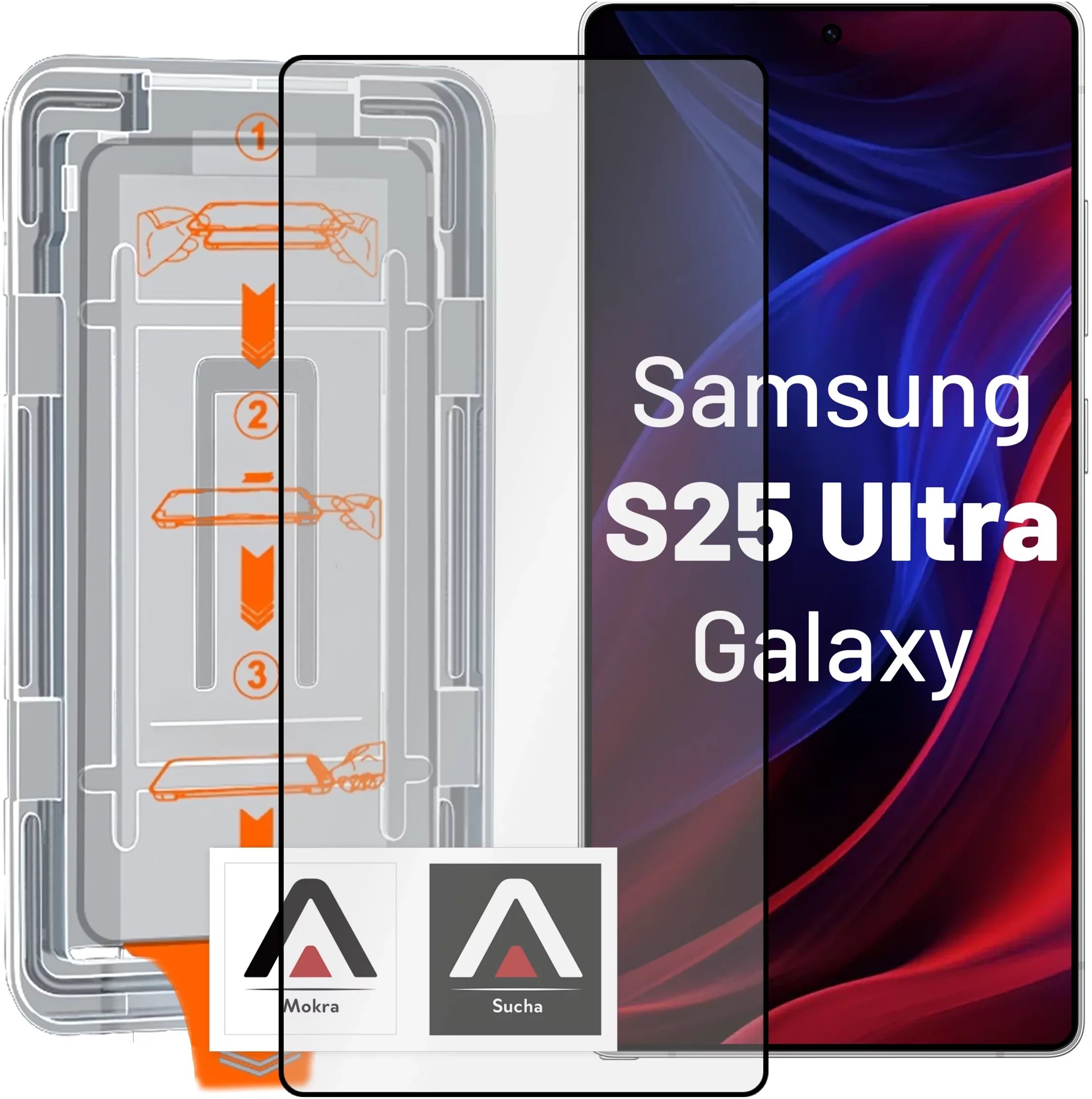 Szkło hartowane do Samsung Galaxy S25 Ultra ochronne szkiełko na ekran 9H Alogy EasyShield z ramką montażową