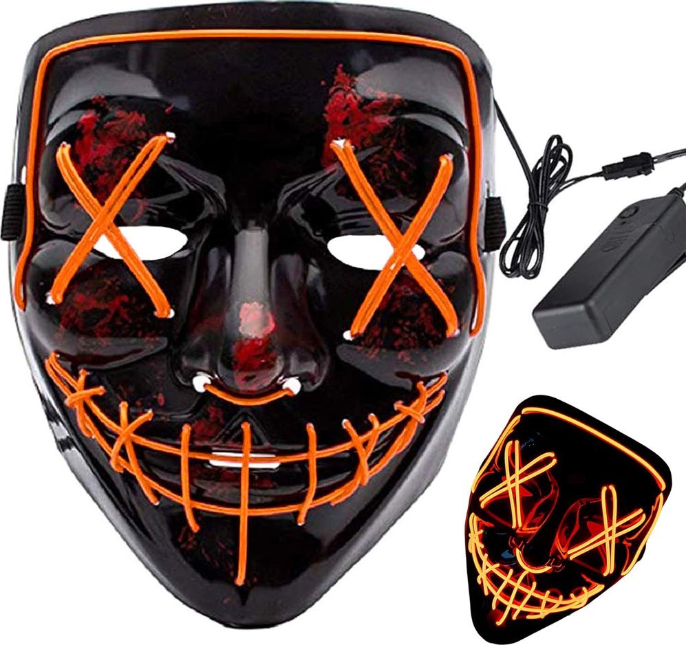 Verk Maska led świecąca ledowa halloween impreza purge Maska led świecąca ledowa halloween impreza purge