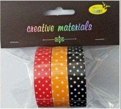 Taśmy materiałowe kropki 3szt