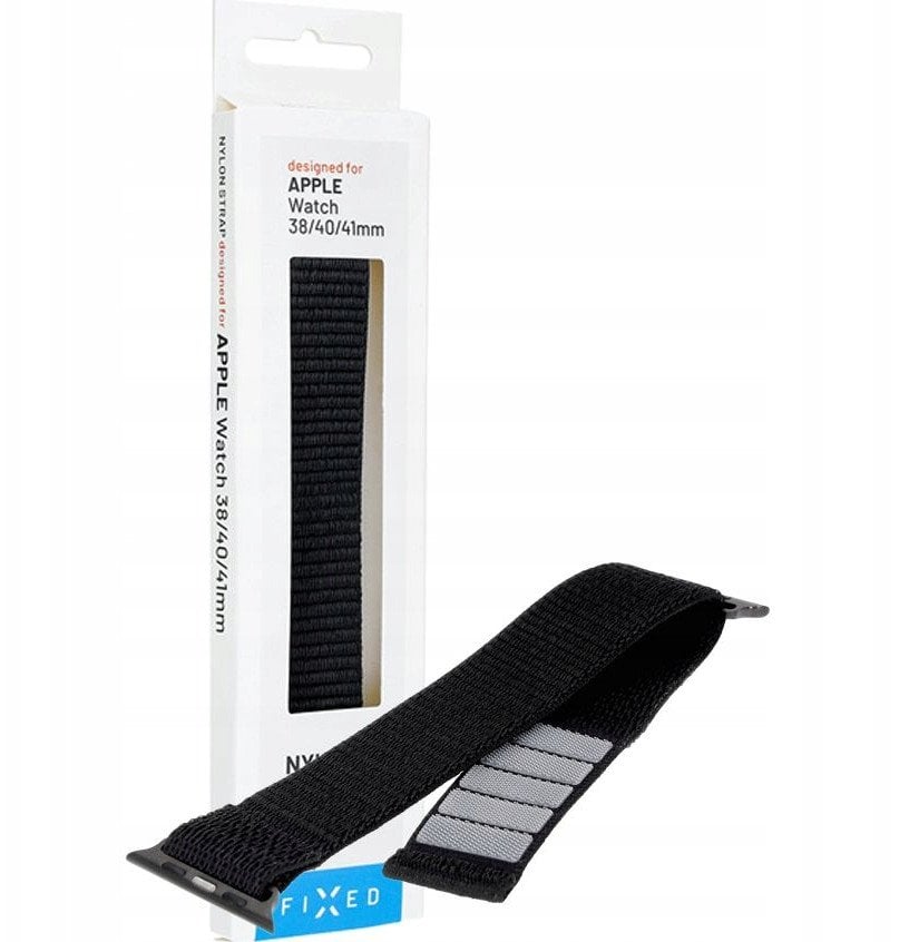 Fixed | Sporty Strap for Apple Watch 38/40/41mm | 160-210 mm | Black | Nylon