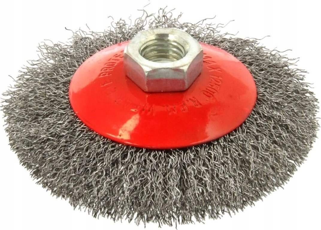 Szczotka druciana obrot.boczna 100mm M14 drut karbowany stalowy (60)