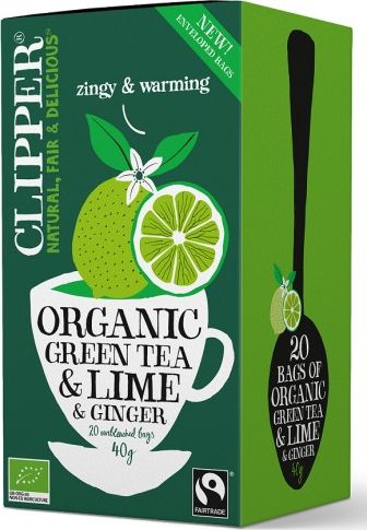 Clipper HERBATA ZIELONA Z LIMONKĄ I IMBIREM FAIR TRADE BIO 40 g (20 x 2 g) - CLIPPER