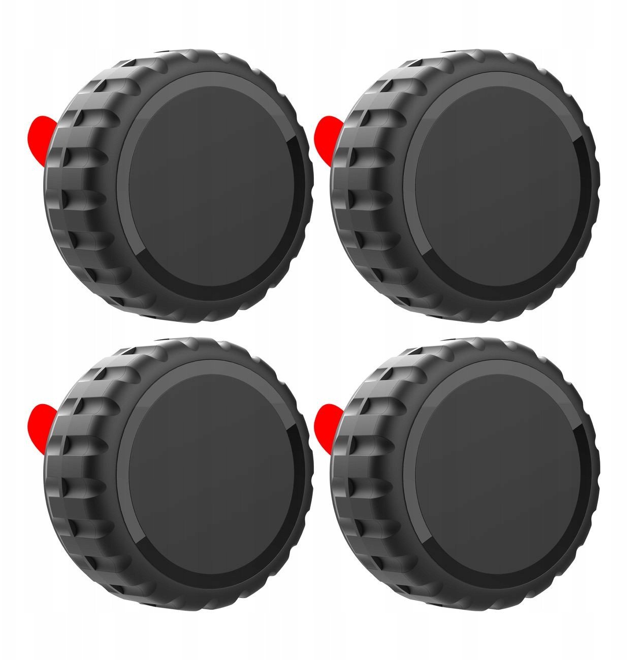 Etui na Apple AirTag zakręcane, wodoodporne, samoprzylepne - czarne - 4 sztuki