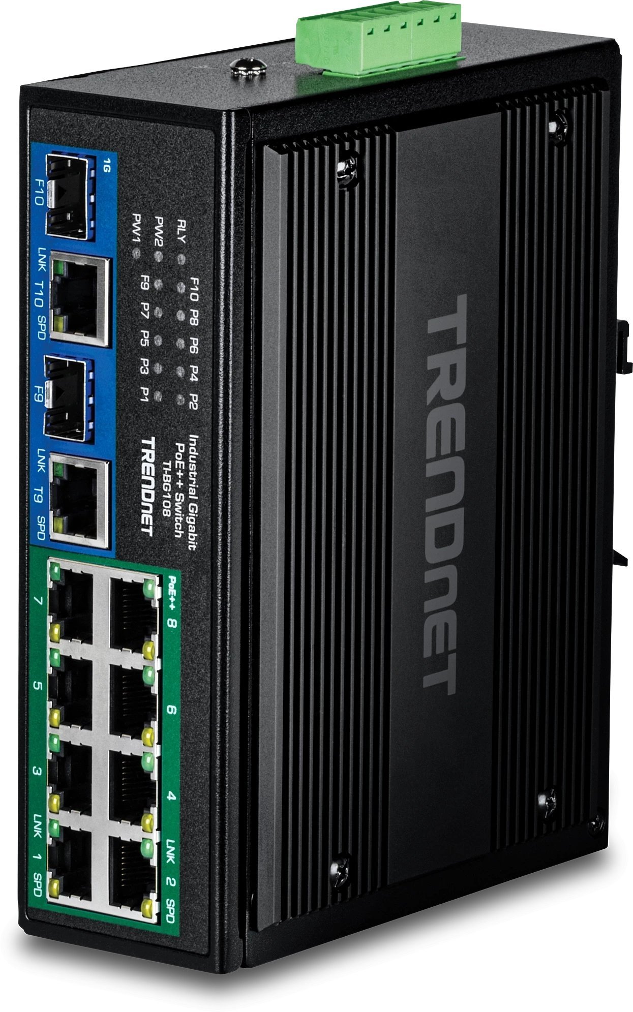 TRENDnet 10-Port Industrial Gigabit 400W PoE++ DIN-Rail Swit