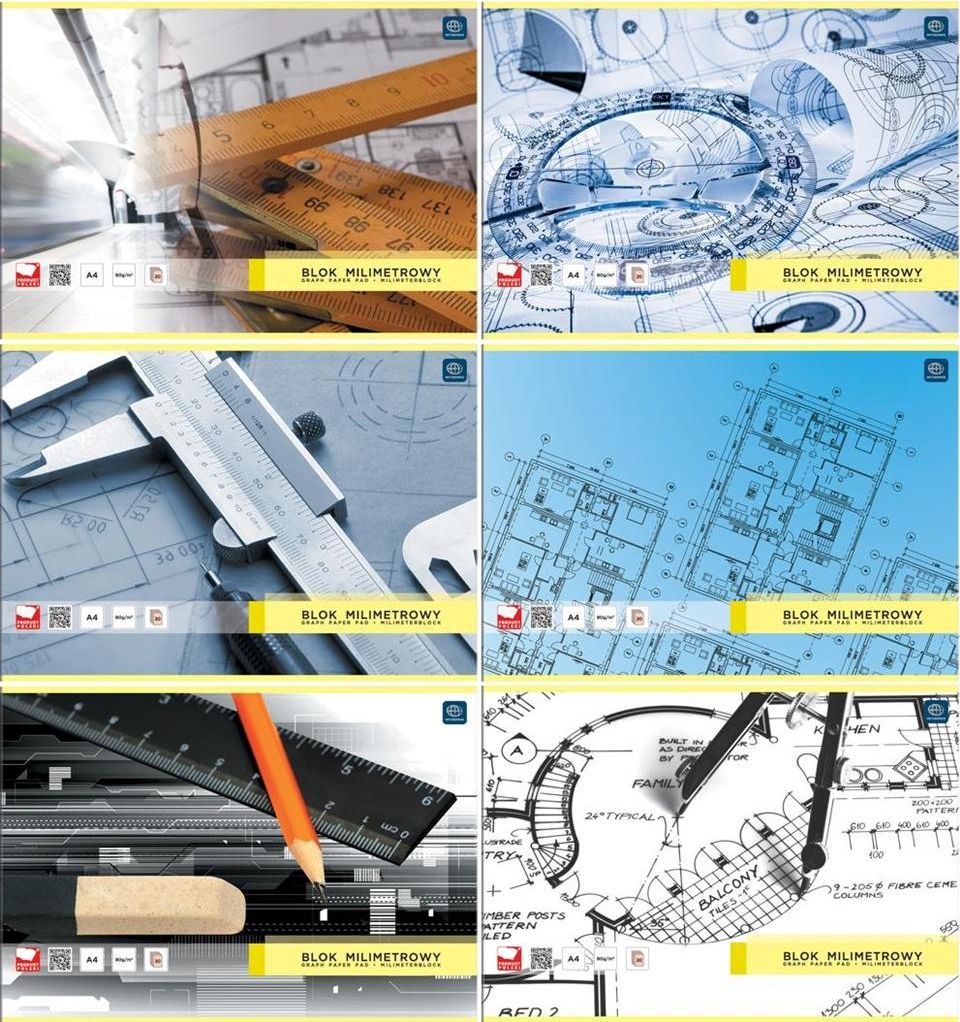 Interdruk Blok milimetrowy A4 20k biały 10szt.