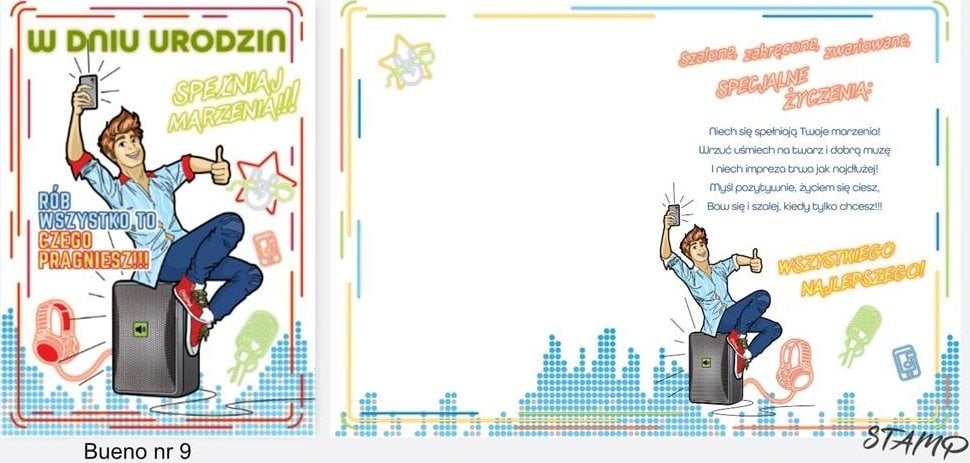 Stamp Karnet Bueno B6 + koperta wzór nr 09 Urodziny