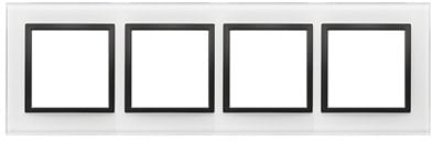 Simon 54 Nature Ramka 4-krotna szklana, Czarna Perła DRN4/68